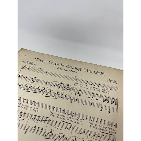1901 Silver Threads Among The Gold Sheet Music HP Danks Eben Rexford - Picture 3 of 9